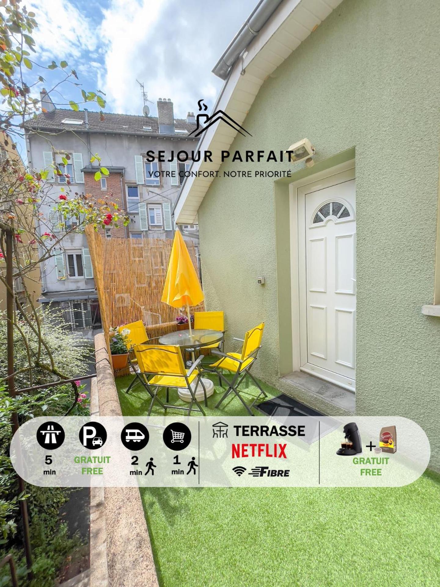 Maisonnette Le Faubourg - Centre Ville, Terrasse Et Netflix Belfort Dış mekan fotoğraf